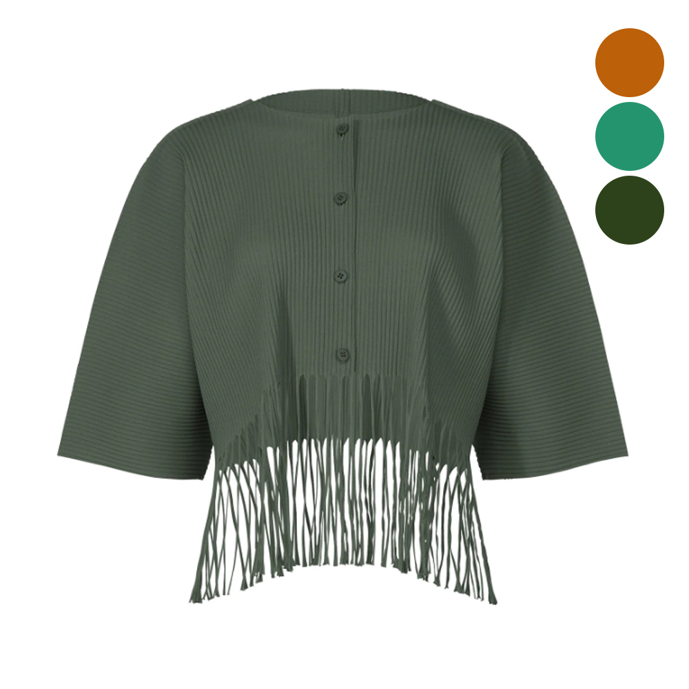 이세이미야케 미 가디건 FRINGE PLEATS MI54KO612 - 메인 이미지