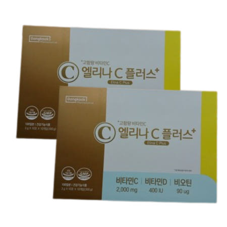 동국제약 엘리나C 플러스+ 고함량 비타민C 100포 2박스+쇼핑백