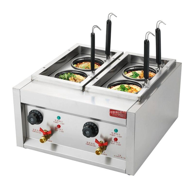 전기해면기 국수삶기 업소용 면탕기 온면기 우동 국수쿠커 면 삶는 냄비 매장용 음식점 실크 인쇄 4구 면솥 2kW+2kW - 상품 이미지