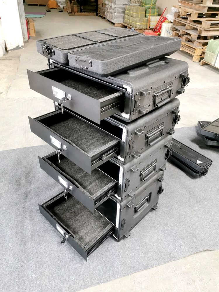 네트워크 케이스 pc케이스 선반 서랍 믹서 장비 전산랙 상자 2U 서랍 블랙 깊이240mm - 상품 이미지