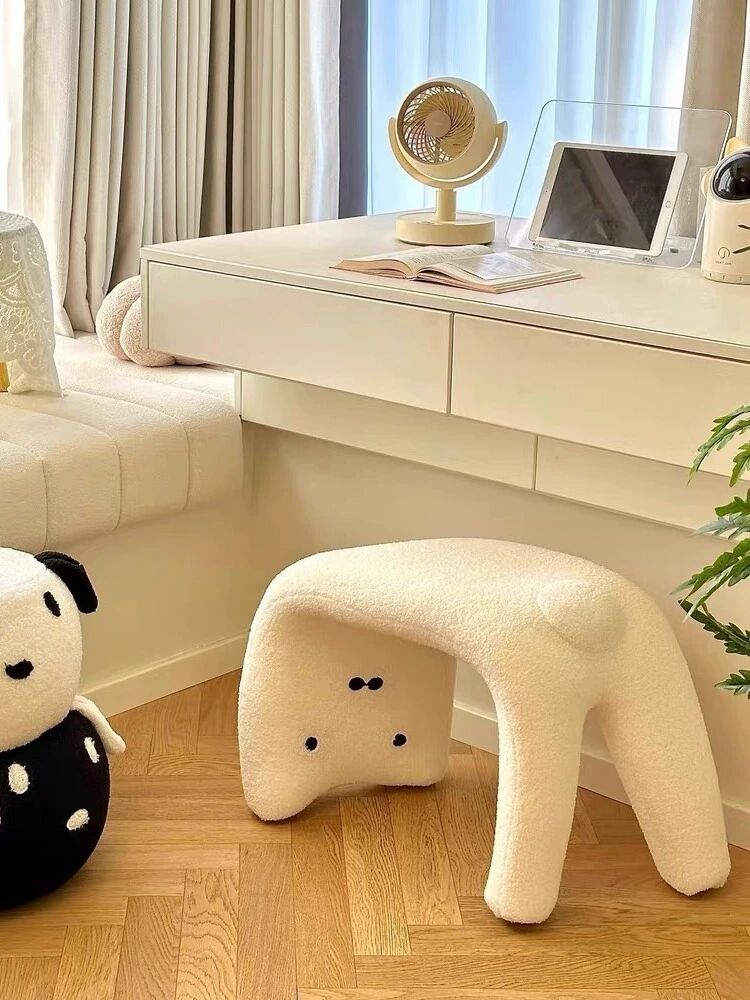 화장대의자 스툴 유럽풍 네일 드레스룸 간이 메이크업 거식 인테리어 패브릭 낮은 의자 60x30x35 A - 상세 이미지 4