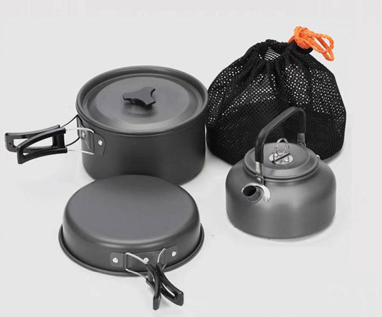대륙의 테팔 차박 백패킹 코펠 2인용 캠핑 냄비 후라이팬 밥그릇