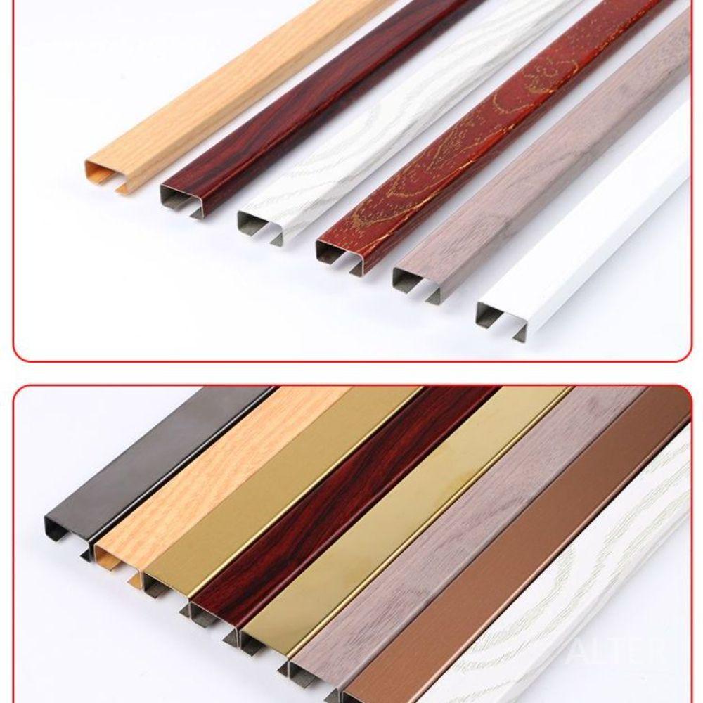 사각 스텐 전선 파이프 접착식 케이블 보호 몰딩 덕트 배관 실버 브러시 50x25mm 2m - 상세 이미지 3