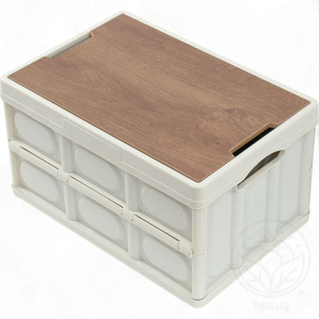 파샐리 다용도아웃도어박스 캠핑폴딩수납박스 캠핑용품보관함 56L 방수백 아이보리