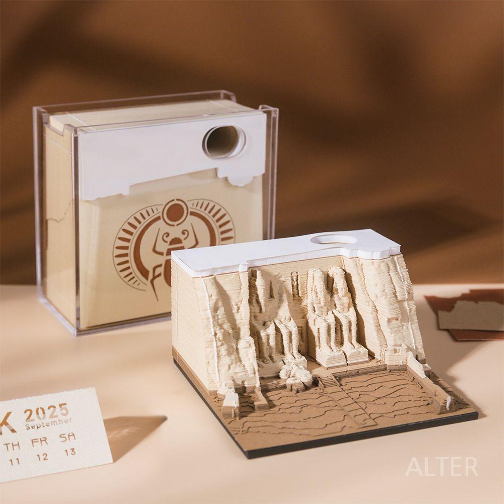 3D 이집트 사원 메모지 입체 데스크 신전 선물 미니 달력 이집트 스핑크스 입체 메모지 - 상세 이미지 2