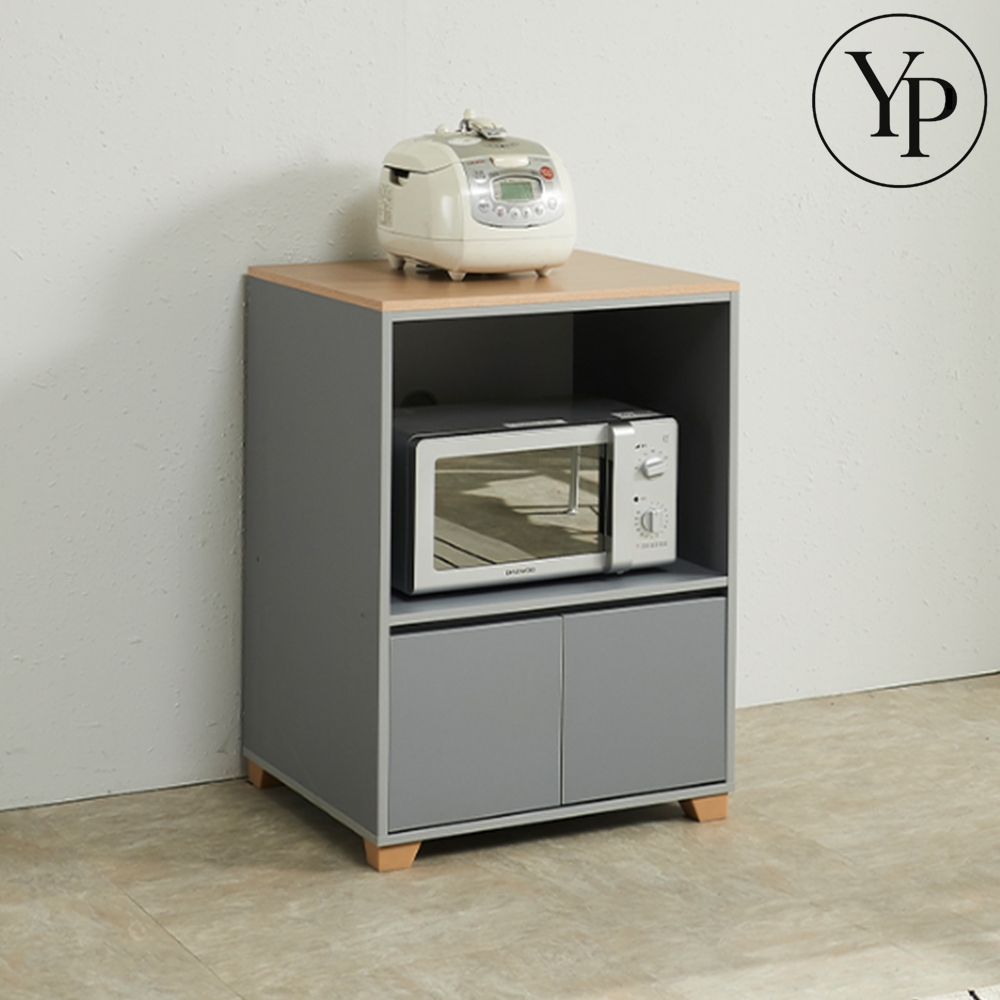 2단 도어형 전자레인지 선반 밥솥 오븐 소형 진열대 우드 원목 렌지대 다이 수납장