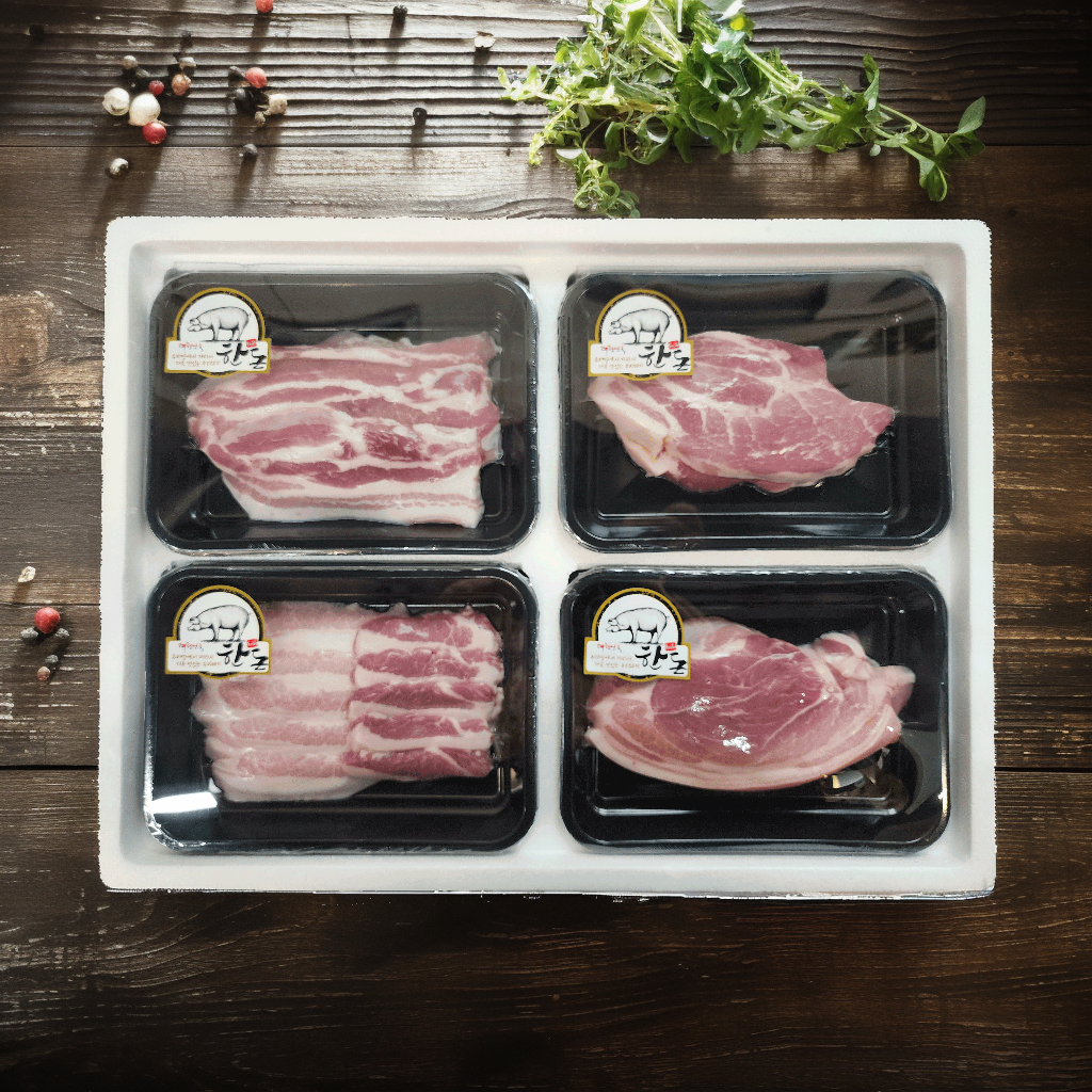 국내산 프리미엄 한돈 구이 선물세트 1kg (삼겹살 목살 항정살 가브리살) 가족모임 이미지 8