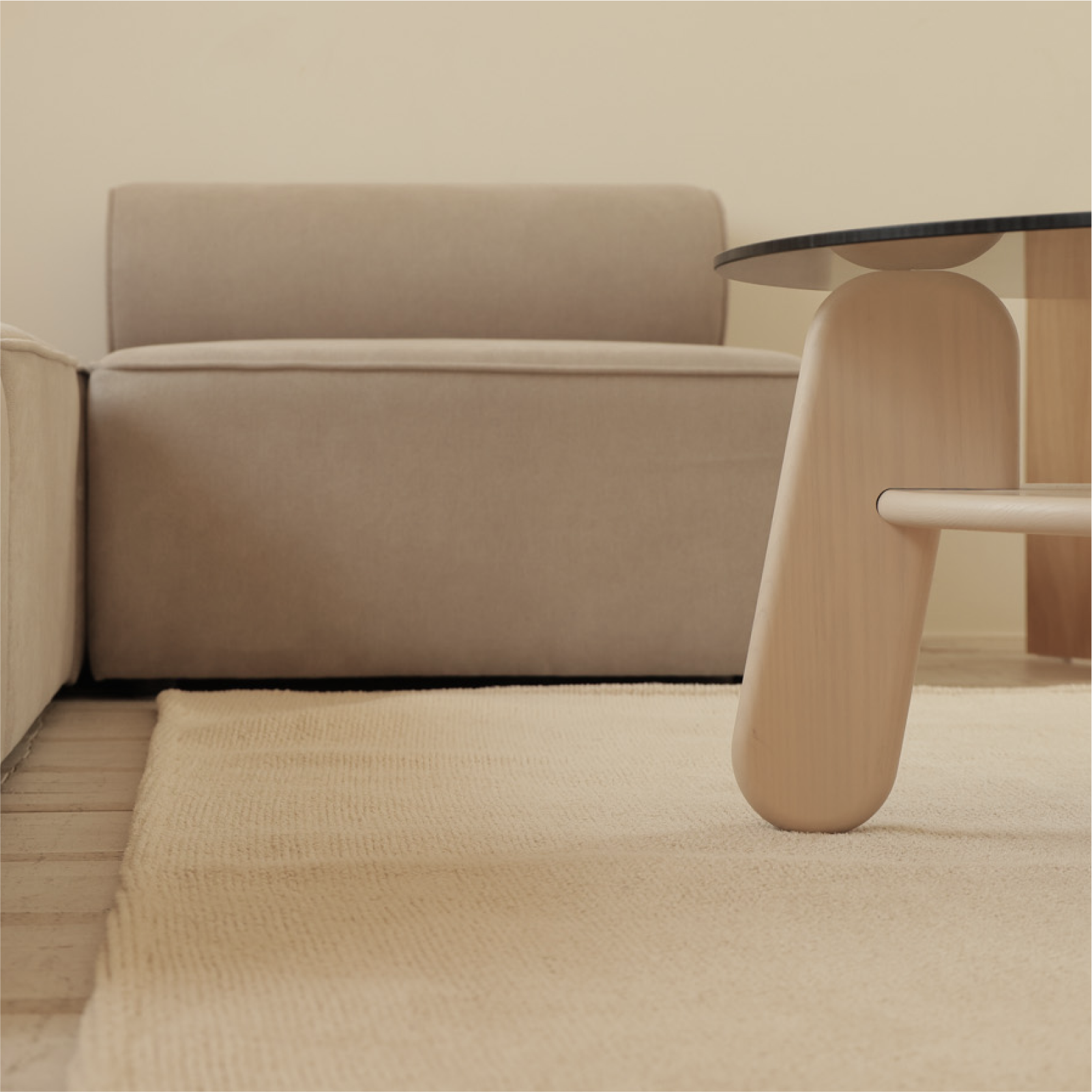 파르르맨션 거실 러그 사계절 단모 워셔블 카페트 먼지없는 러그 베이지, 100x150cm