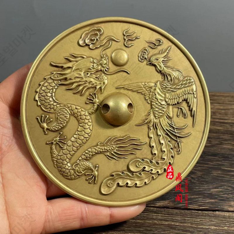정품 순동 결혼 용봉 동경 작은 웨딩 거울 신부 허리 압박 거울 용봉 보호 거울 결혼식 원형 거울 장식품 - 상세 이미지 3