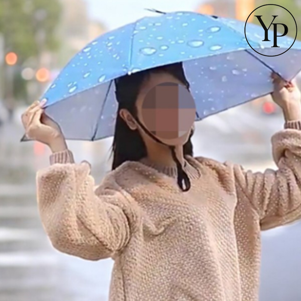 머리에 쓰는 우산 양손 자유 백팩킹 야외 트레킹 농사 밭일 자외선차단 파라솔 가리개 - 상품 이미지
