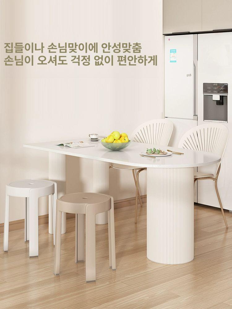 모던 플라스틱 간이의자 폴딩 폴딩체어 두꺼운 인테리어 가정 스택킹 업그레이드 두꺼운 친환경 저가형 4개 - 상세 이미지 3