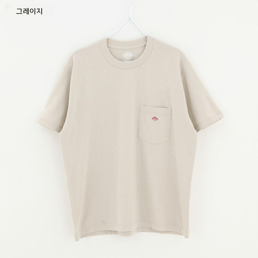 단톤 로고 무지 코튼 반팔티셔츠 여성 25SS DT-C0197TCB S 레드 - 상세 이미지 5