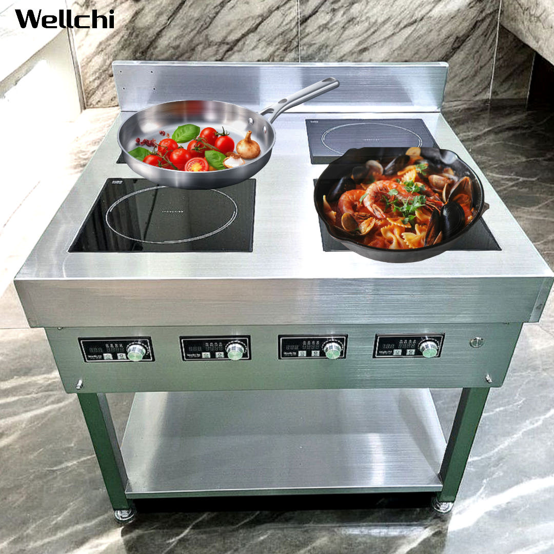 업소용인덕션 4구 웰치 슬림형 대용량 전기렌지 인덕션간택기 주방 영업용 식당용 14KW