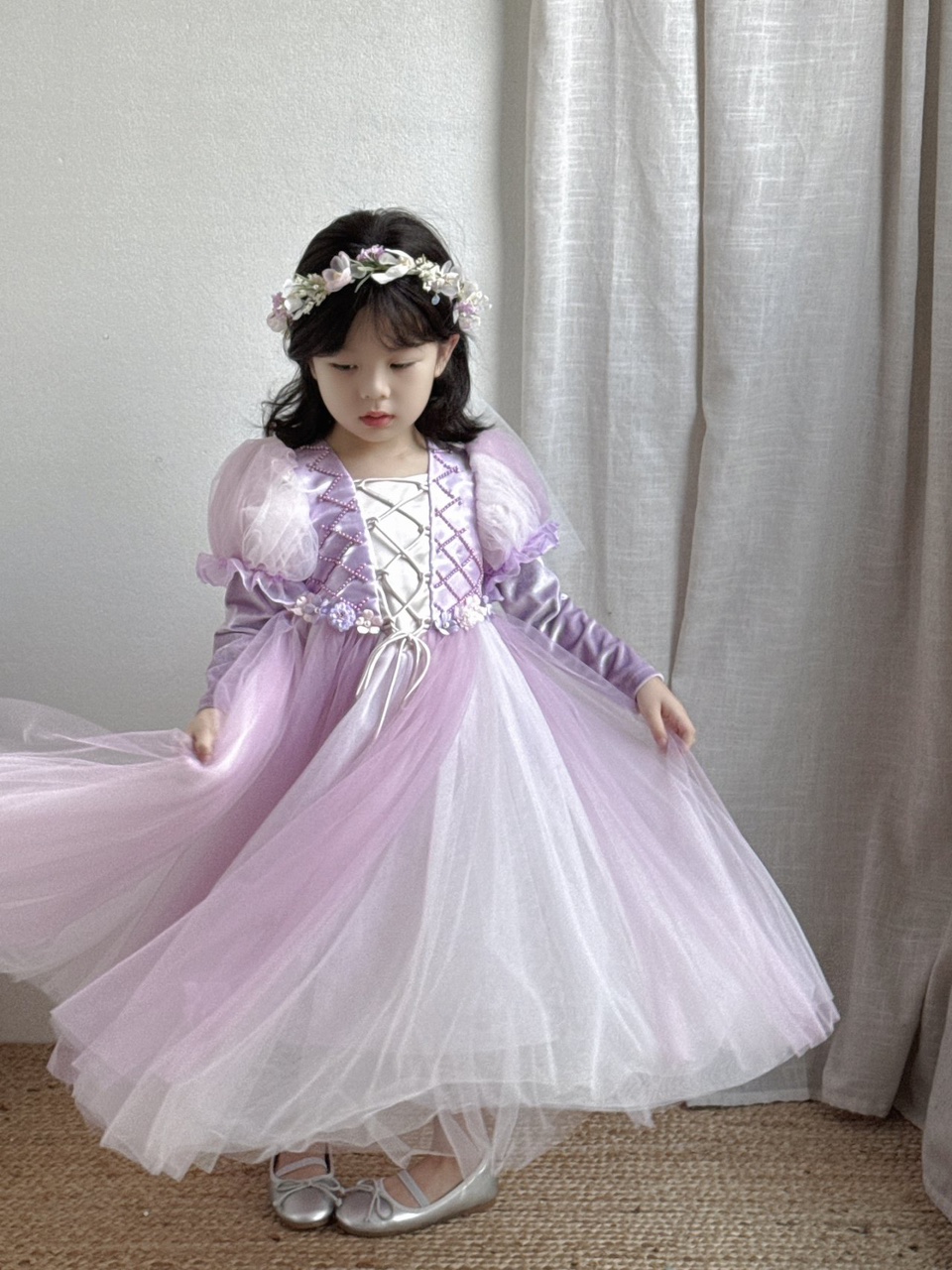 오로라 드레스 라푼젤 공주 원피스 할로윈 크리스마스 생일파티 피오나 - 메인 이미지