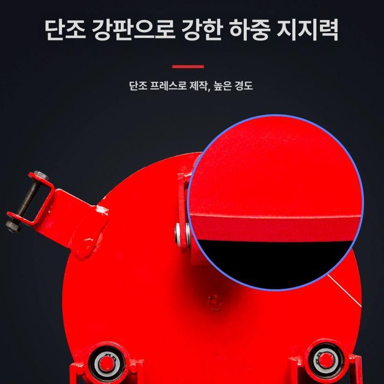 바퀴 대차 고중량 이동식 저상 이동 장비 구르마 캐스터카트 고정 운반 이송 작업용 8t 고무 바퀴 - 상세 이미지 5