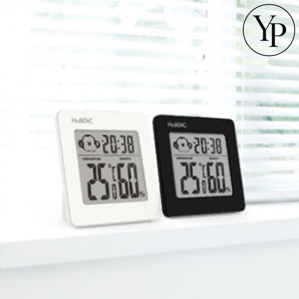소형 디지털 온습도계 탁상용 데스크테리어 소품 아이방 식물 온도계 습도계 알람