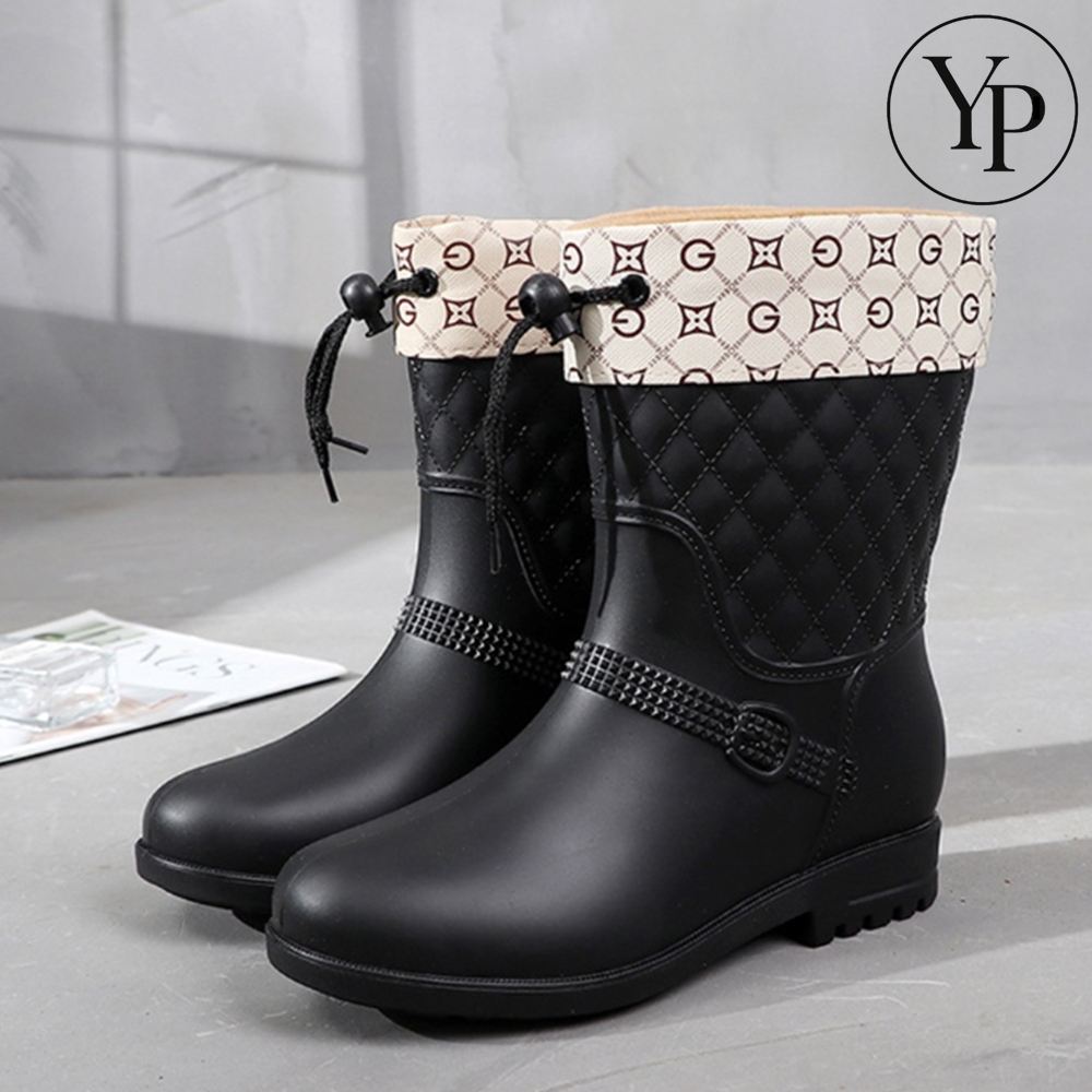 퀄팅 기모 겨울 부츠 눈 작업 장화 위생 레인부츠 주방화 내피 탈부착 사계절 신발 - 상품 이미지