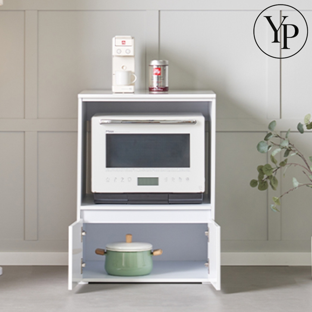 광파 오븐 렌지대 화이트 도어형 전자레인지 다이 진열 정리 주방 밥솥 수납함