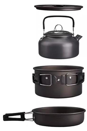 대륙의 테팔 차박 백패킹 코펠 2인용 캠핑 냄비 후라이팬 밥그릇
