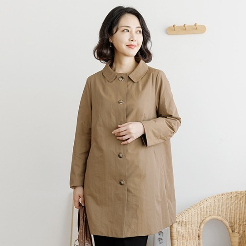 엄마옷 조이마담 J3367 모던 이중카라 코트 중년여성의류 - 메인 이미지