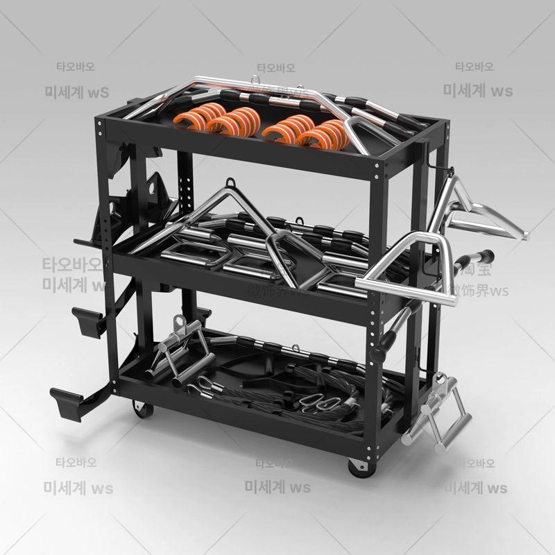 헬스 그립 거치대 보관 피트니스 선반 렛풀다운 체육관 랫풀다운 운동기구 블랙 메인이미지 양쪽후크포함 - 상세 이미지 3