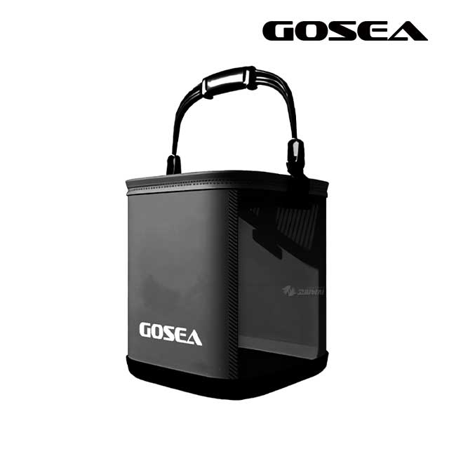 GOSEA 시크 블랙 두레박 GSF-B02 접이식 투명 살림통 20cm - 메인 이미지