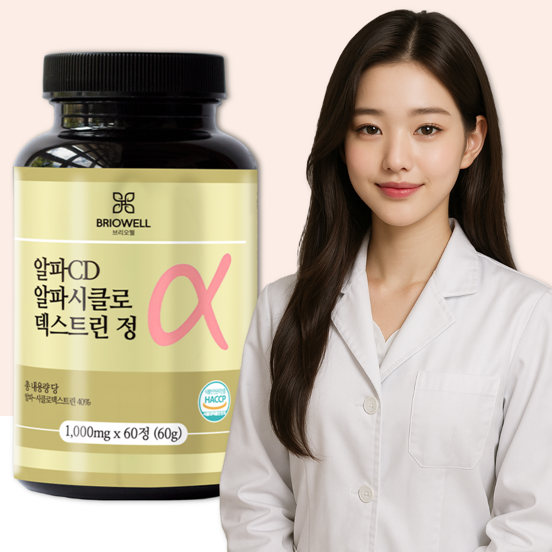 알파시클로 덱스트린 알파시디 CD 씨디 난소화성말토 효능 효과 브리오웰 60정, 1개 - 메인 이미지