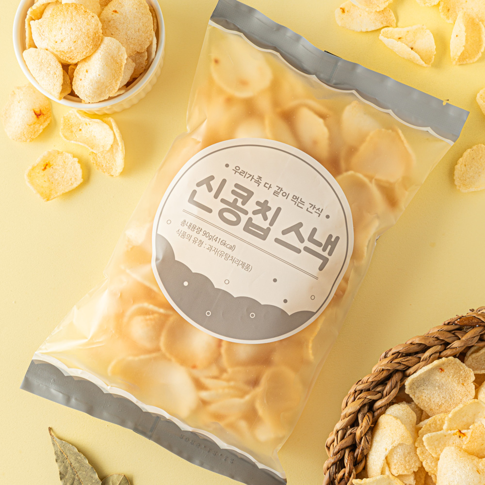 신콩칩스낵 90gX6개  옛날과자간식 카사바칩 소포장 뻥튀기 - 상세 이미지 3