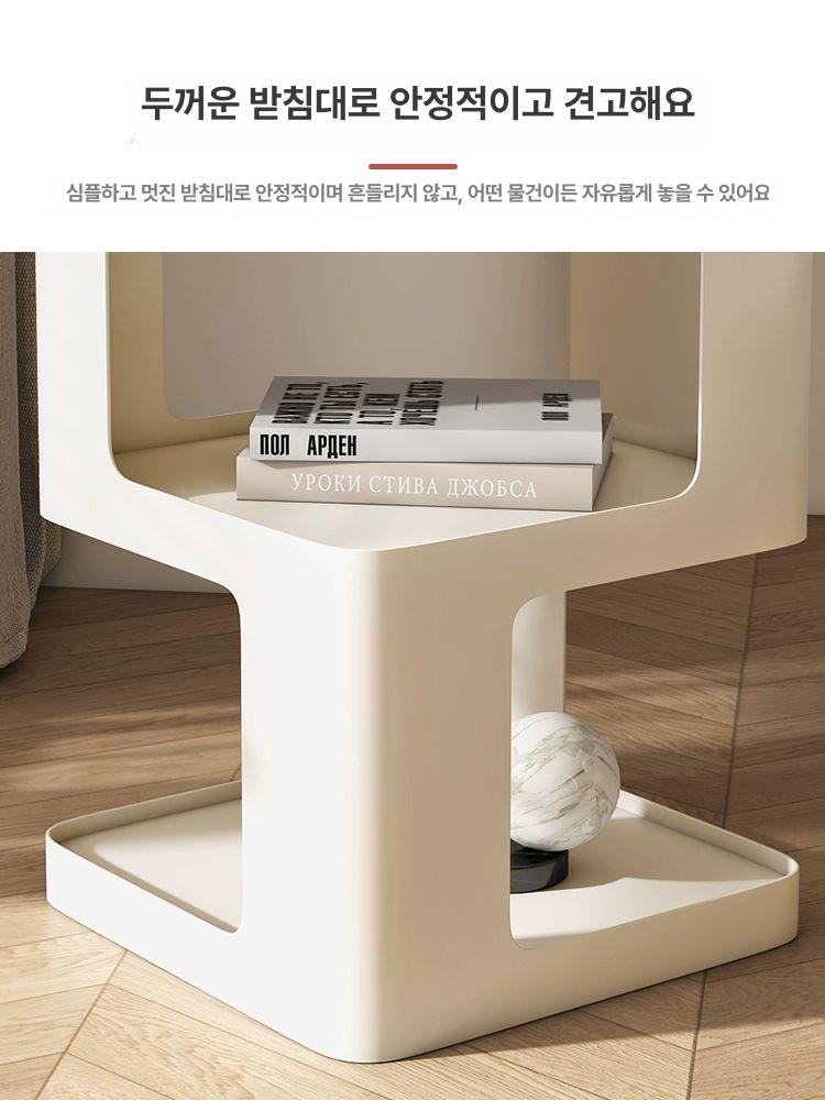 큐브 스퀘어 협탁 모던 쇼파 사이드테이블 침대 거실 블랙 높이 테두리 35x35X50CM - 상세 이미지 5
