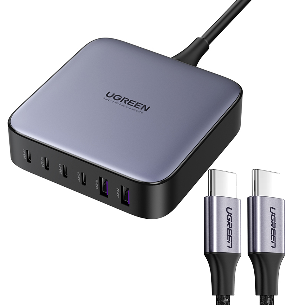 유그린 넥소드 6포트 200W GaN PD PPS 멀티 고속충전기 CD271