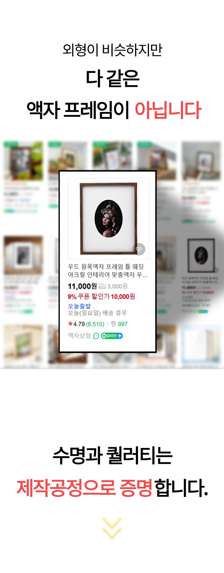 12mm레프 원목액자 우드 웨딩 전시회 맞춤 프레임 틀 30x30 300x300mm, 내츄럴 - 상세 이미지 2