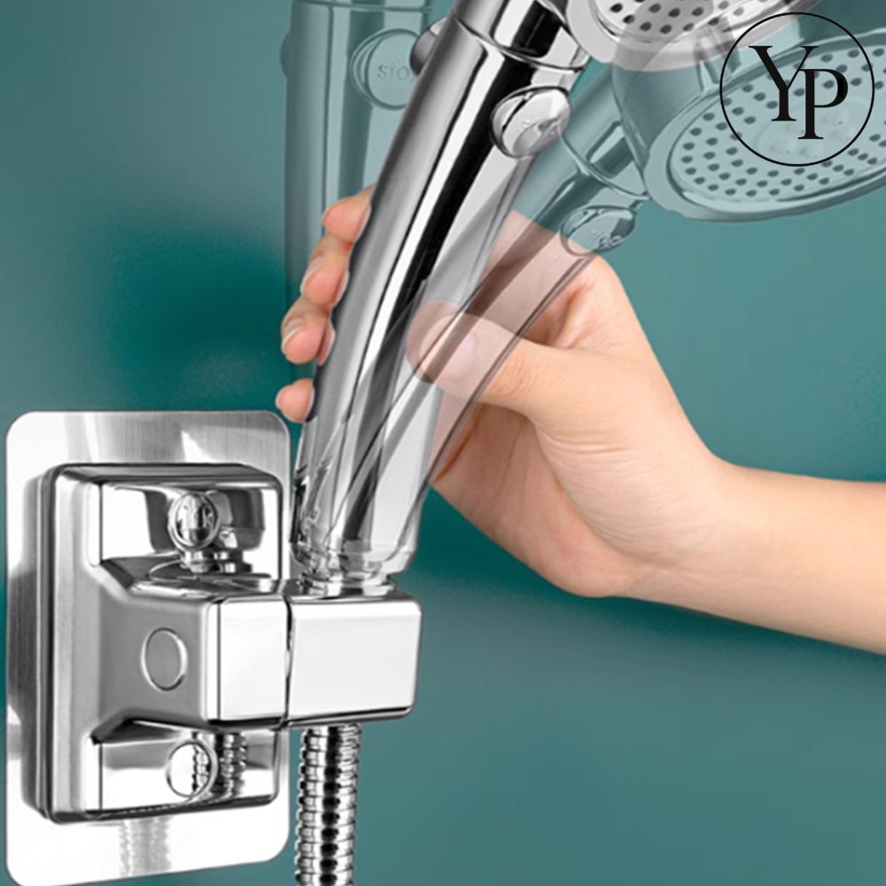 각도조절 샤워기 홀더 무타공 접착식 샤워 헤드 회전 고정 욕실 화장실 자유손 스퀘어 거치대