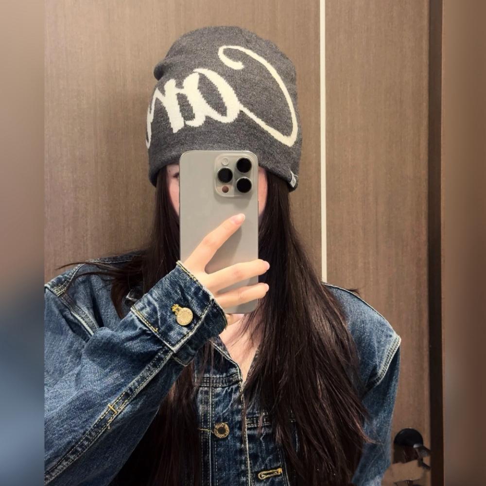 가발달린비니 항암가발 여성용 긴 머리 니트 모자 가발 분리 검정갈색 직모 글자 블랙 모자 - 상세 이미지 3