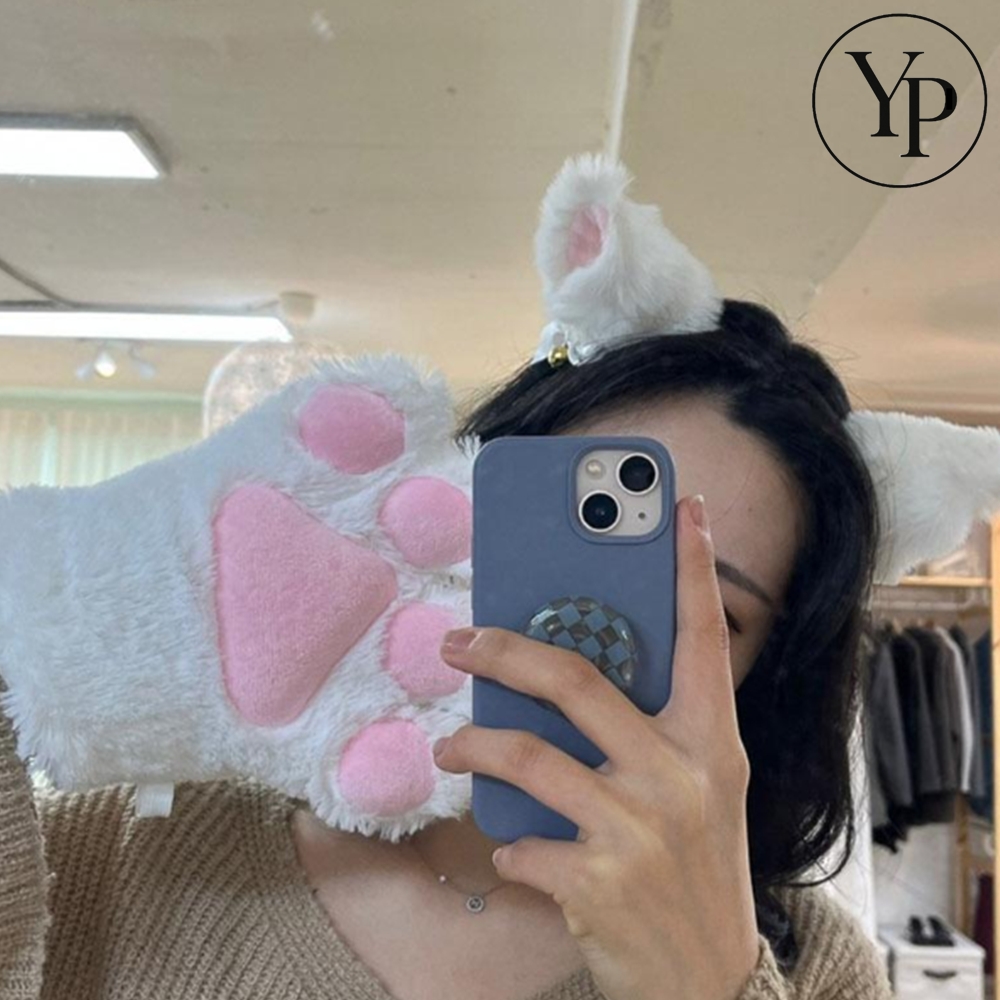 고양이 헤어밴드 손 장갑 세트 곰 발바닥 동물 코스프레 뽀삐뽀삐 장기자랑 공연 코스튬 - 상품 이미지