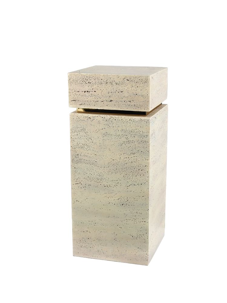 대리석 받침대 전시대 스탠드 장식품 진열대 로비 거실 침실 인테리어 선반 장식베이스 상품 블랙 300x300x700 전체 베이지 돌무늬 A - 상품 이미지