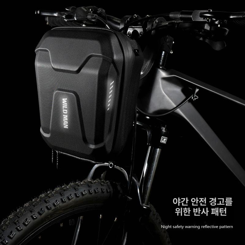 자전거 앞가방 보관 핸드폰 다기능 지퍼 스트랩 스피커 라이딩 산악 보조배터리 사이클링 블랙 3L - 상세 이미지 5