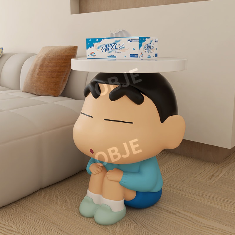 오브제 크레용 신짱 미니 사이드 테이블 거실 소파 코너 커피테이블 장식 - 상품 이미지