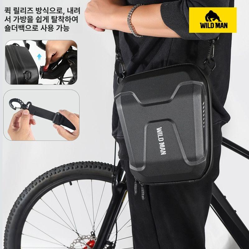 자전거 앞가방 보관 핸드폰 다기능 지퍼 스트랩 스피커 라이딩 산악 보조배터리 사이클링 블랙 3L - 상세 이미지 4