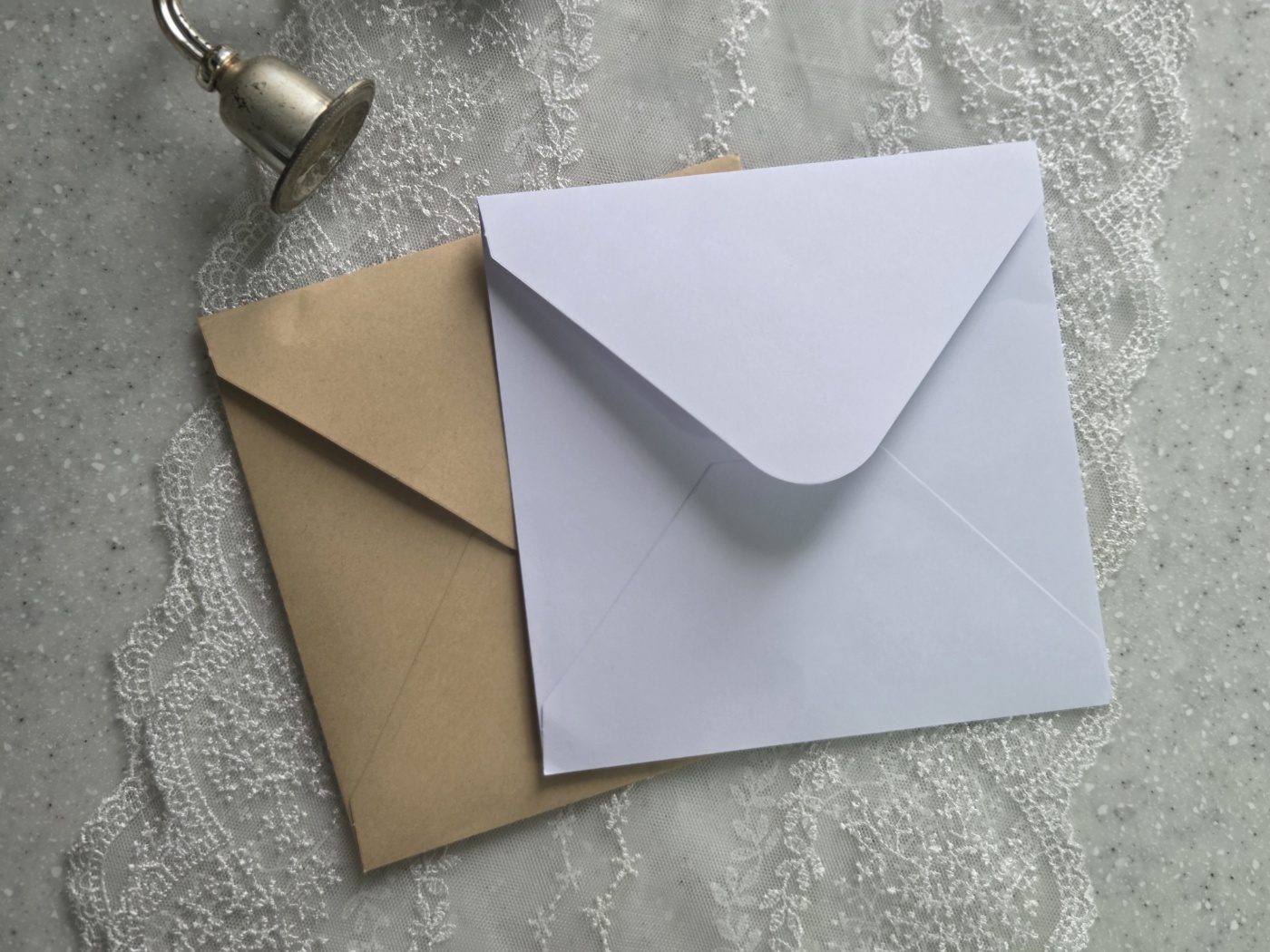 20매 16x16cm 무지 화이트 크라프트 정사각형 봉투 - 상품 이미지