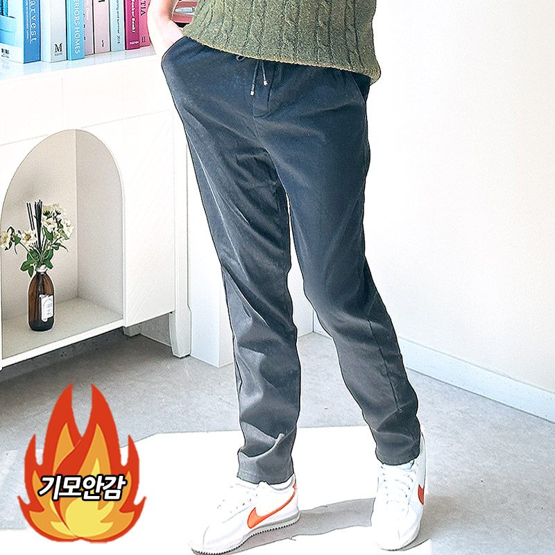 남자 겨울 퍼 본딩 온장고 기모 밴드 바지 - 상세 이미지 5