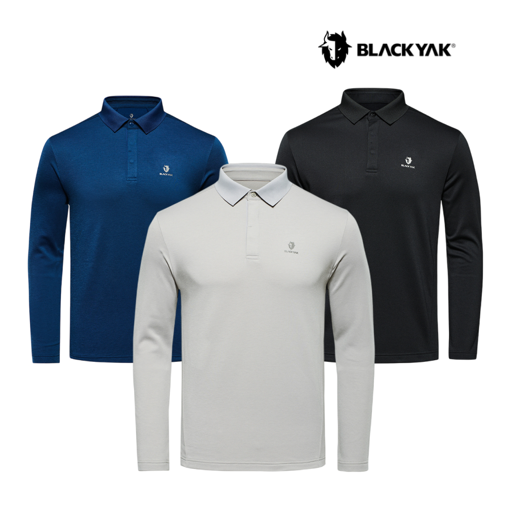 블랙야크 남성 베이직 폴로티 긴팔 티셔츠