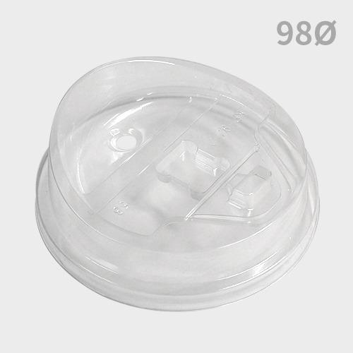 일회용 투명컵뚜껑 고급형 카페 PET용 페트컵뚜껑 롱 개폐형, 98파이, 1000개 - 상품 이미지