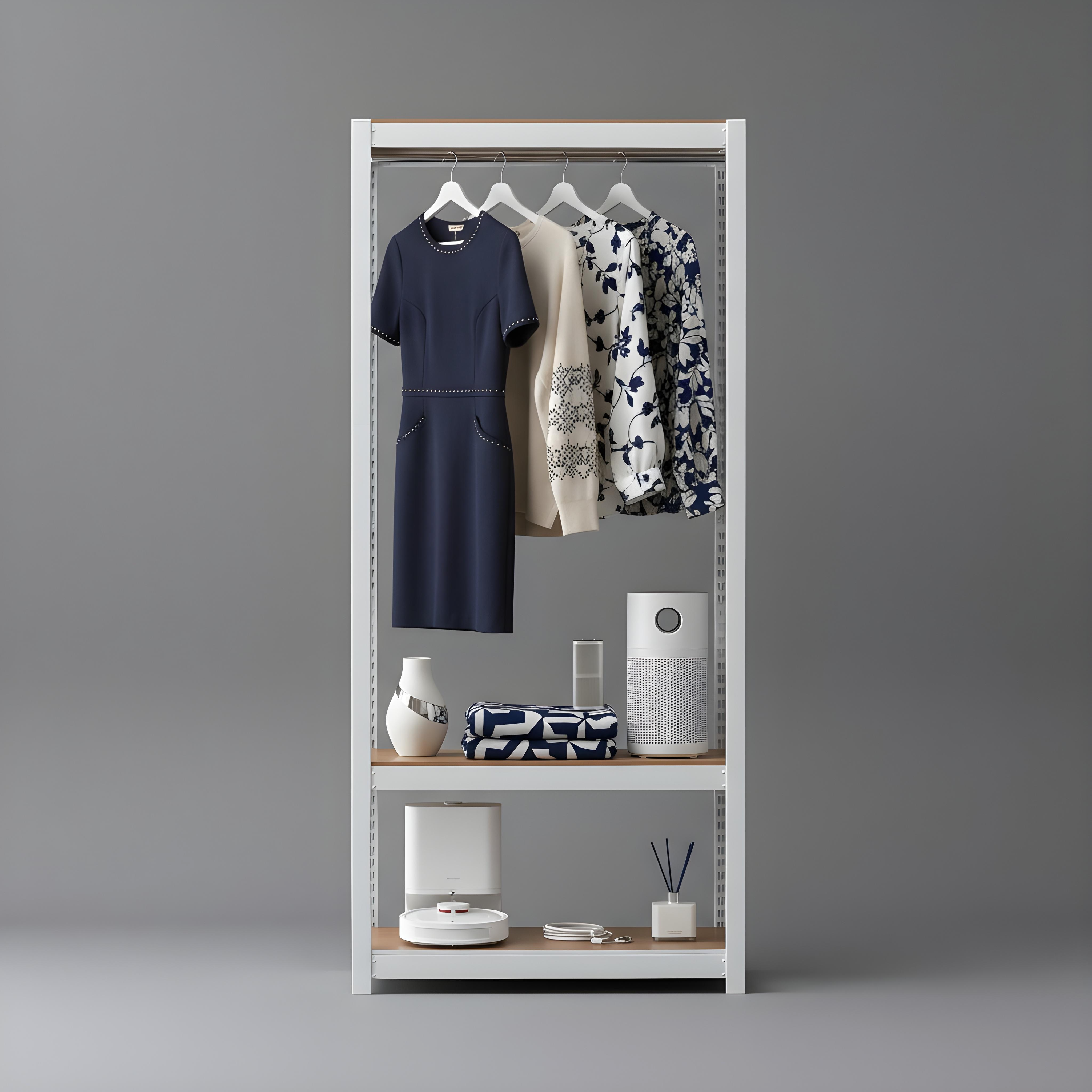 시스템 행거 조립식 드레스룸 옷장 스피드랙 홈던트하우스 60401503단 행거봉2개