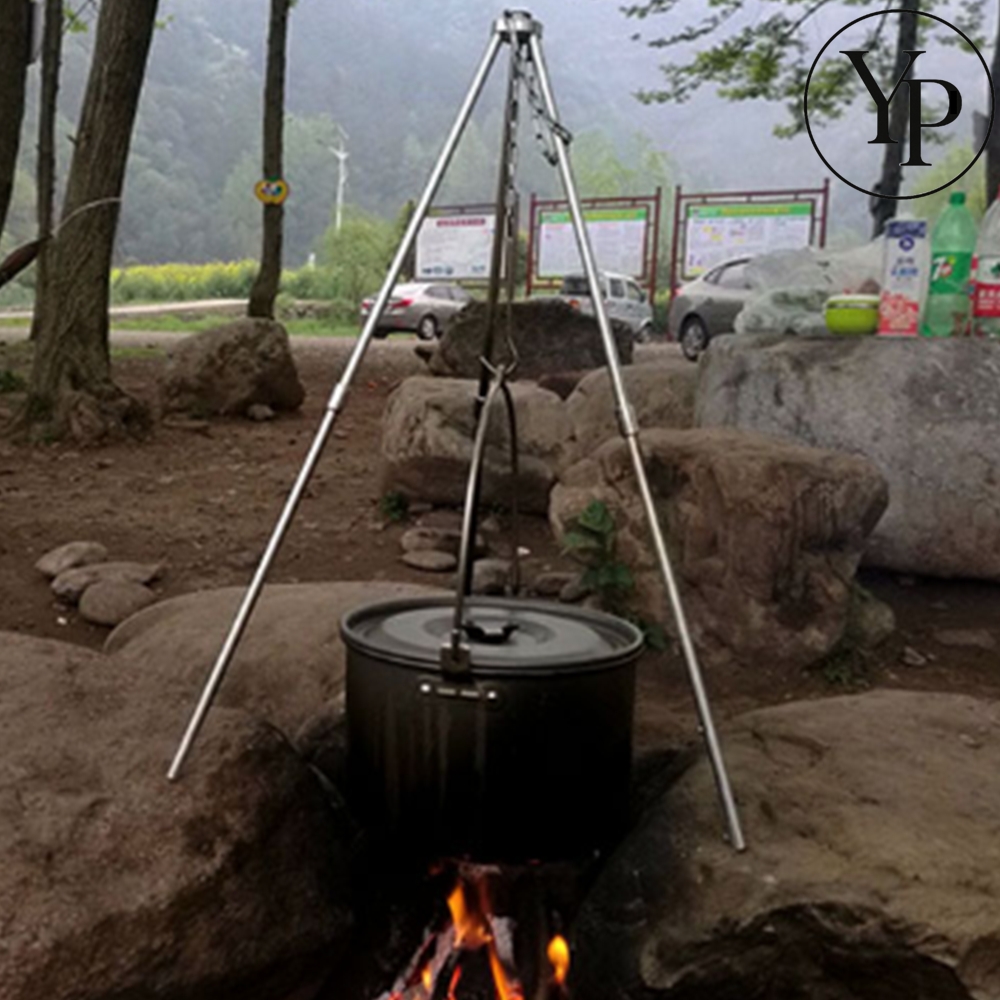 야영 모닥불 화롯대 캠핑 바베큐 삼각대 삼발이 화로 스탠드 - 메인 이미지