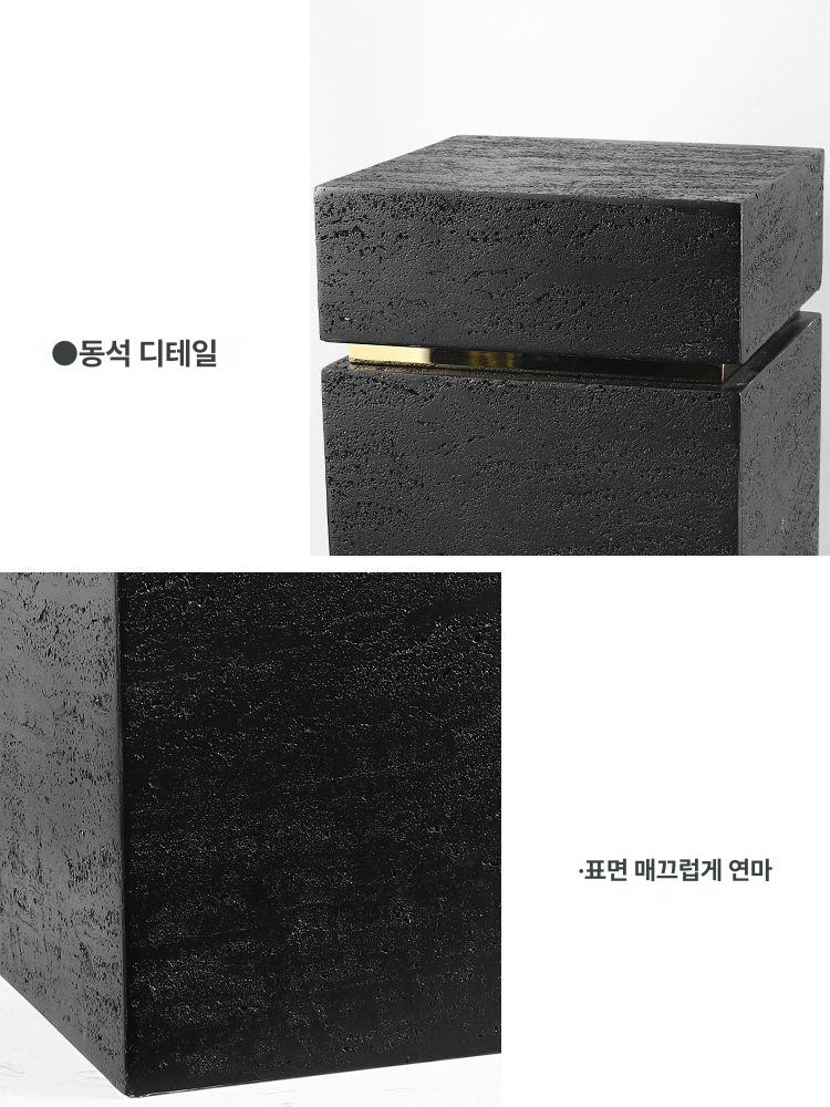 대리석 받침대 전시대 스탠드 장식품 진열대 로비 거실 침실 인테리어 선반 장식베이스 상품 블랙 300x300x700 전체 베이지 돌무늬 A - 상세 이미지 5