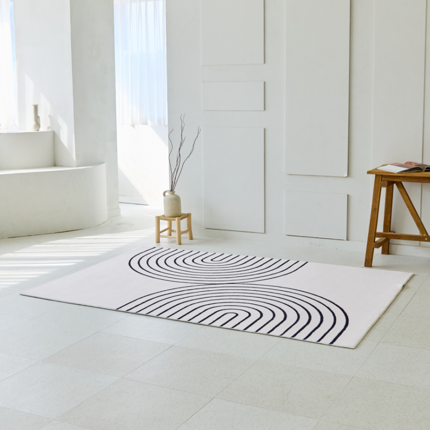 스타일러그 북유럽 모던 클래식 카페트 메트 아르코 라인, 100x150cm