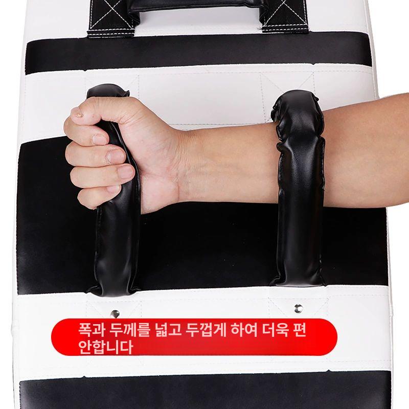 발차기 미트 킥미트 호형 연습 뒷차기 쉴드 합기도 아치형 가슴표적 레드와블랙혼합 - 상세 이미지 3