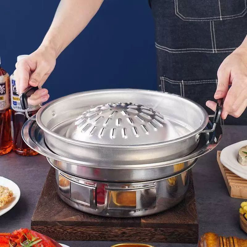 무카타 불판 태국 무카타그릴 요리 냄비 샤브샤브 고기 대형 샤브샤브 구이 통합 냄비+바베큐 - 상품 이미지