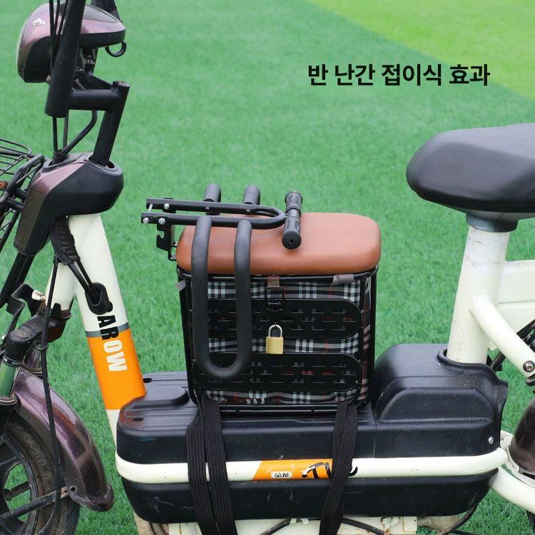 스쿠터 보조 의자 액셀러레이터 앞좌석 앞 시트 두꺼운 간이 수납안장 뒷자리 등받이 단일 좌석 수납 - 상세 이미지 2