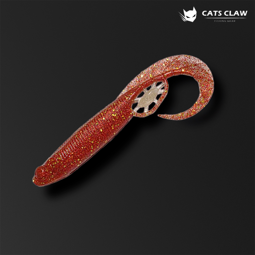 캣츠크로우 모비딕테일 광어 다운샷 웜 광따웜 광어다운샷 050_다크레드, 12.7cm(5인치) - 상품 이미지